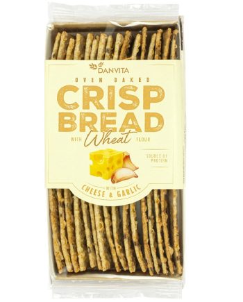 Paine crocanta din faina de grau (crisp bread) cu  branza maturata si usturoi, 130 g