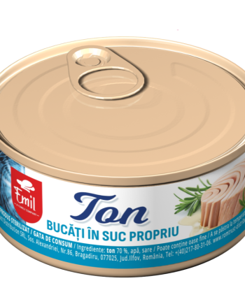 EMIL - Ton bucăți în suc propriu, 160 g