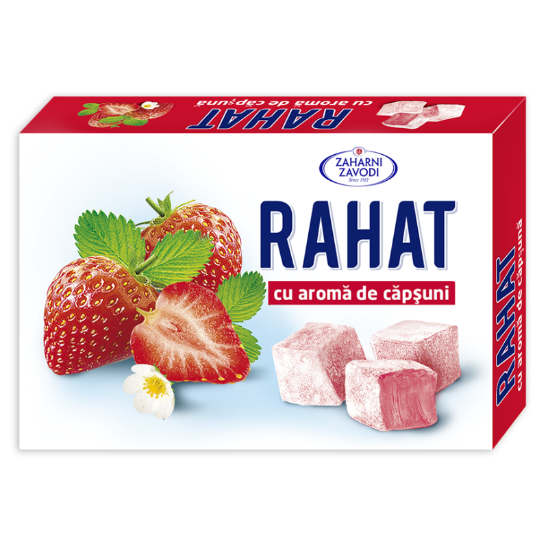 Rahat cu aromă de căpșuni, 140 g