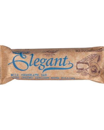 Elegant - baton de ciocolată cu lapte, fără zahăr, cu cremă de sâmburi de caise